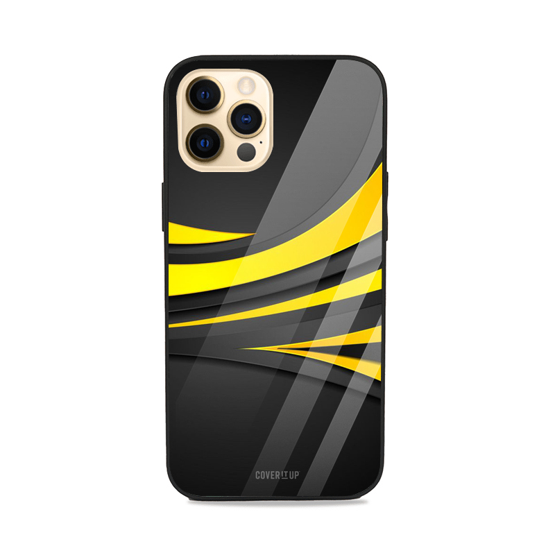 Abstract yellow and black Glass Case