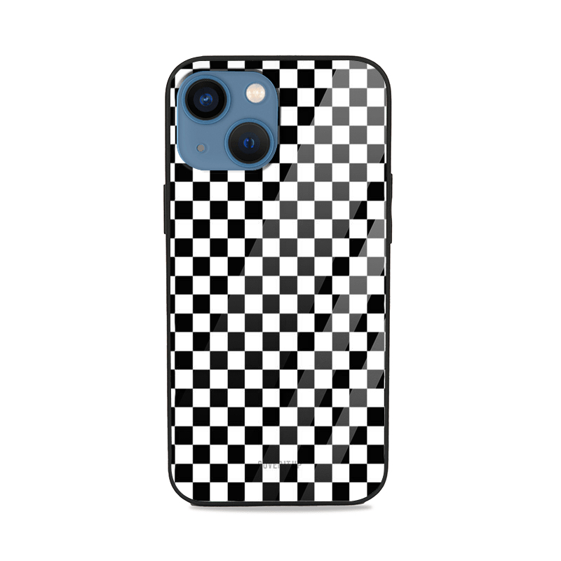 Black And White Checkers Glass Case