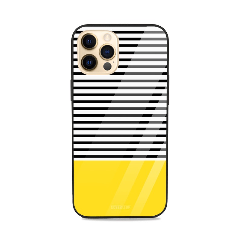 Bright Yellow Stripes Glass Case