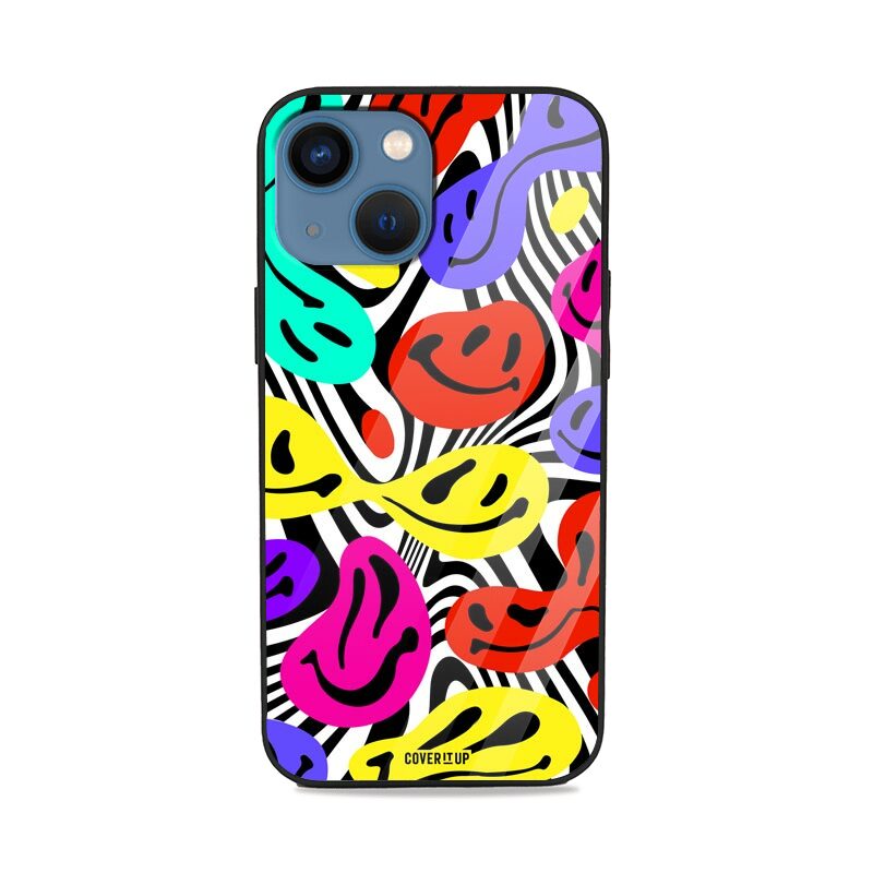 Groovy Colourful Smiles Glass Case