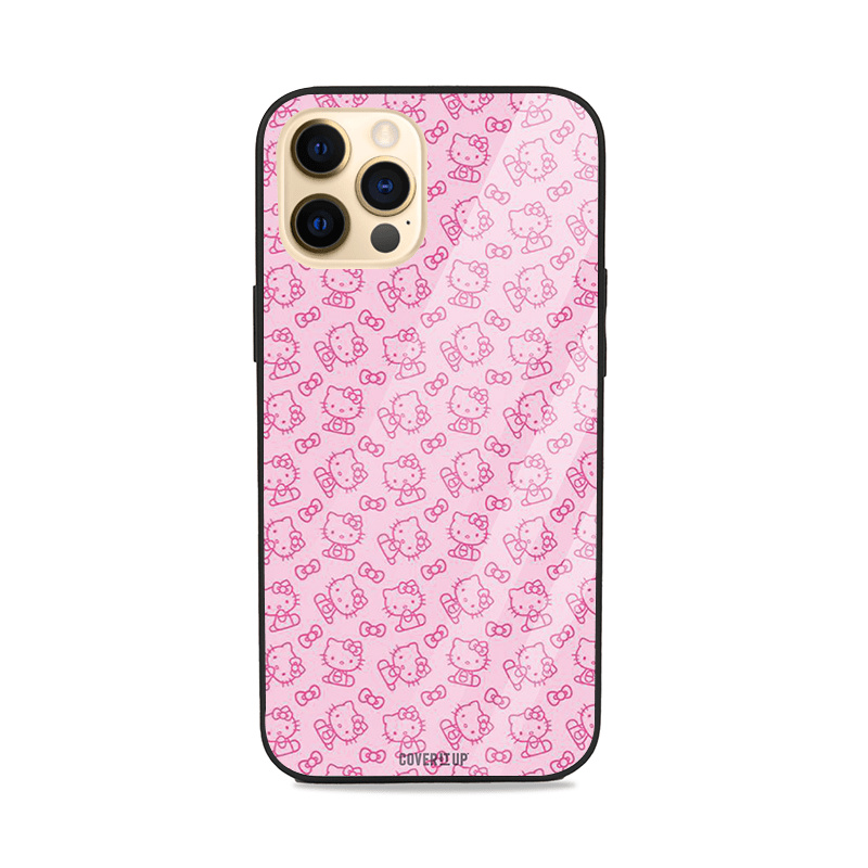 Hello Kitty Pattern Glass Case