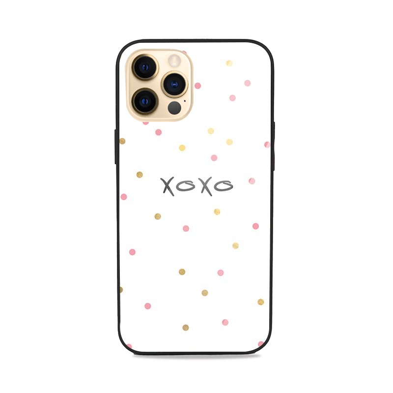 Pink Polka Dot XOXO Glass Case