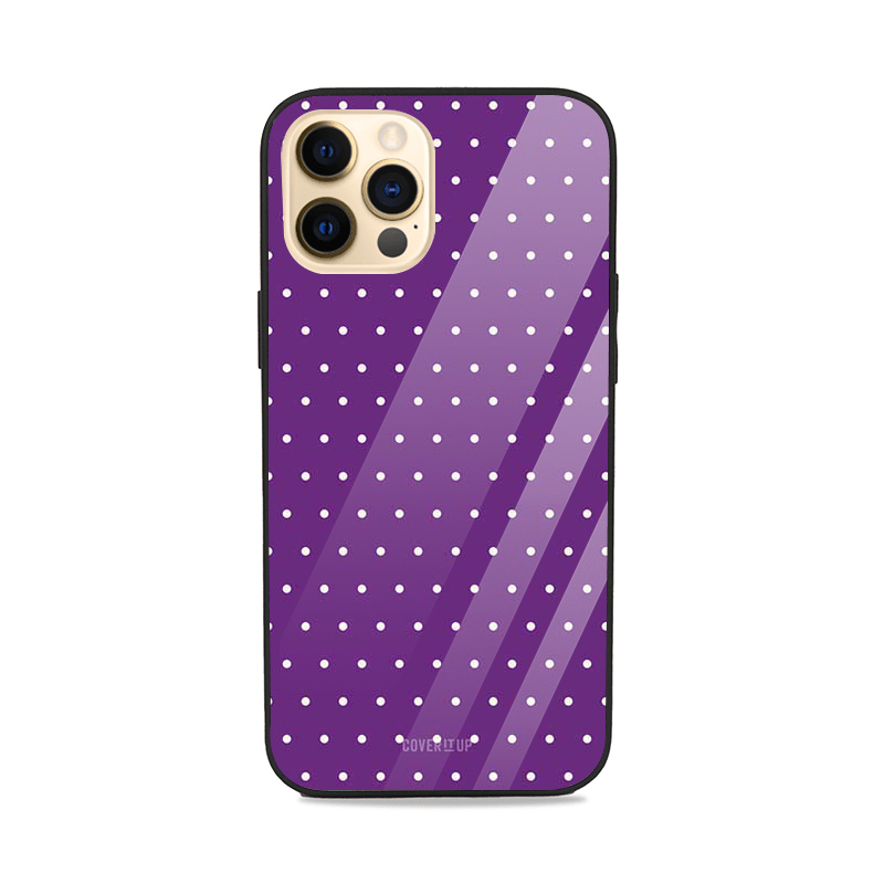 Purple Polka Dots Glass Case