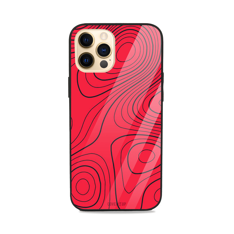 Red Topography Glass Case